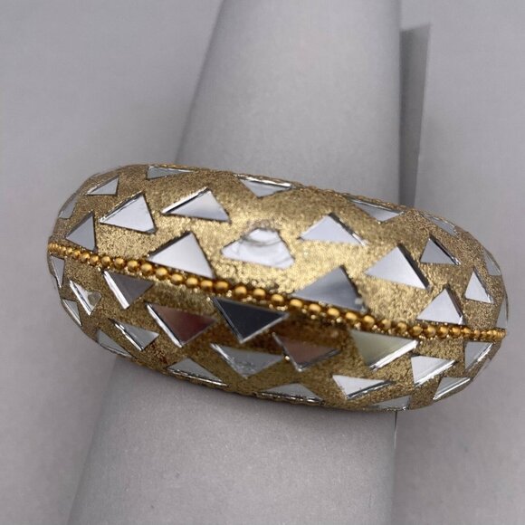 Gold with Real Pieces of Mirror Bracelet - Picture 7 of 11